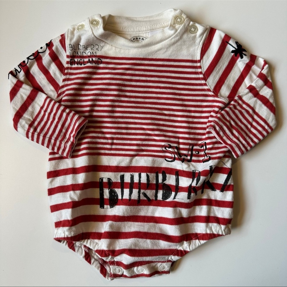 Burberry bubble romper long sleeve baby boy baby girl infant 3 months